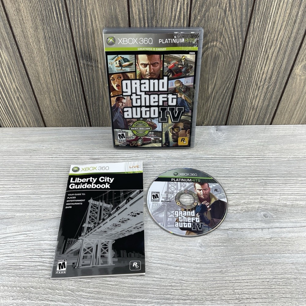 Grand Theft Auto IV 4 (Microsoft Xbox 360, 2008) CIB Complete with Manual No Map